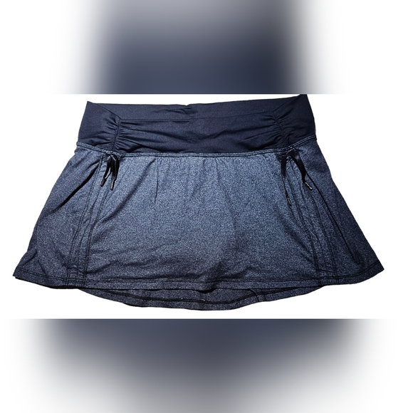 Lululemon Hot 'N Sweaty Skirt Skort Black/Black Heather Size 10 - Picture 2 of 11